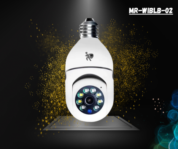 Marline 3MP Wireless Light Bulb Camera 360 Degree Rotating PTZ Indoor Security Auto Tracking Wifi Camera